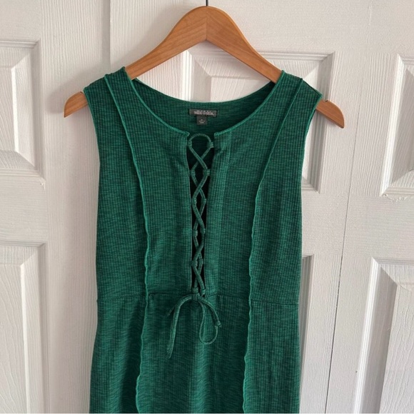 Wild Fable Emerald Green Lace-Up Knit Midi Dress - Picture 6 of 8